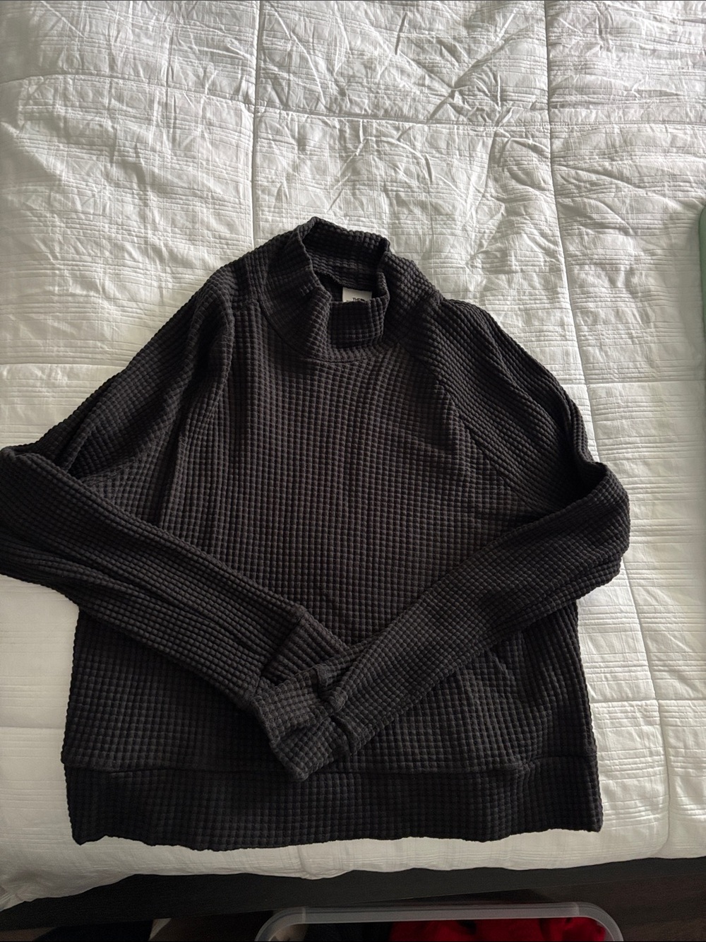 Women’s North Face Black Waffle-Knit Mock Neck Sweater
